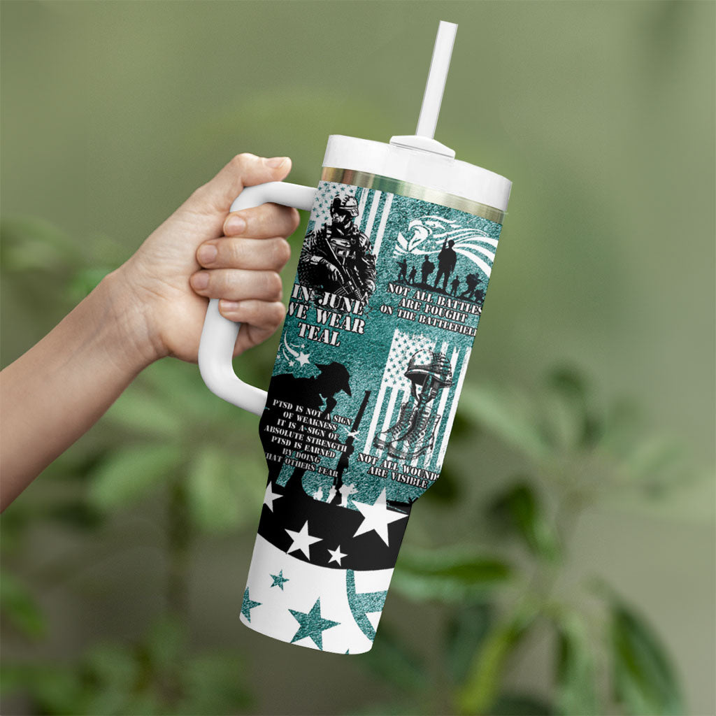 Veteran PTSD Tumbler With Handle Not A Sign Of Weakness It Is Earned By Doing What Others Fear
