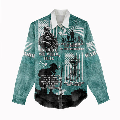 Veteran PTSD Women Casual Shirt Not A Sign Of Weakness It Is Earned By Doing What Others Fear
