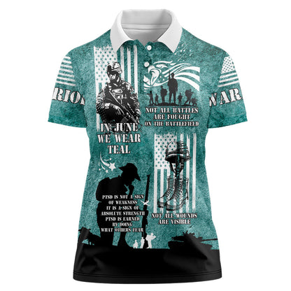 Veteran PTSD Women Polo Shirt Not A Sign Of Weakness It Is Earned By Doing What Others Fear