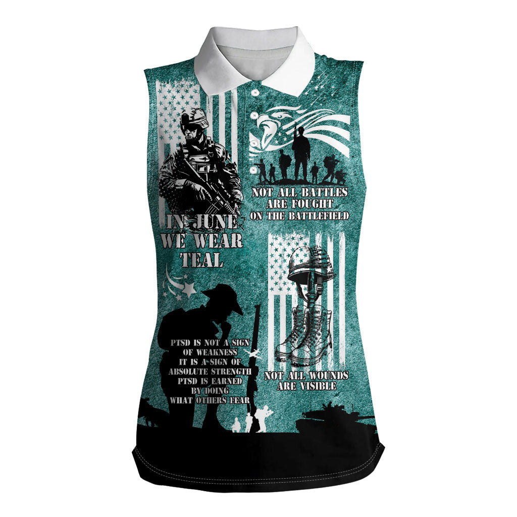 Veteran PTSD Women Sleeveless Polo Shirt Not A Sign Of Weakness It Is Earned By Doing What Others Fear