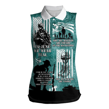 Veteran PTSD Women Sleeveless Polo Shirt Not A Sign Of Weakness It Is Earned By Doing What Others Fear