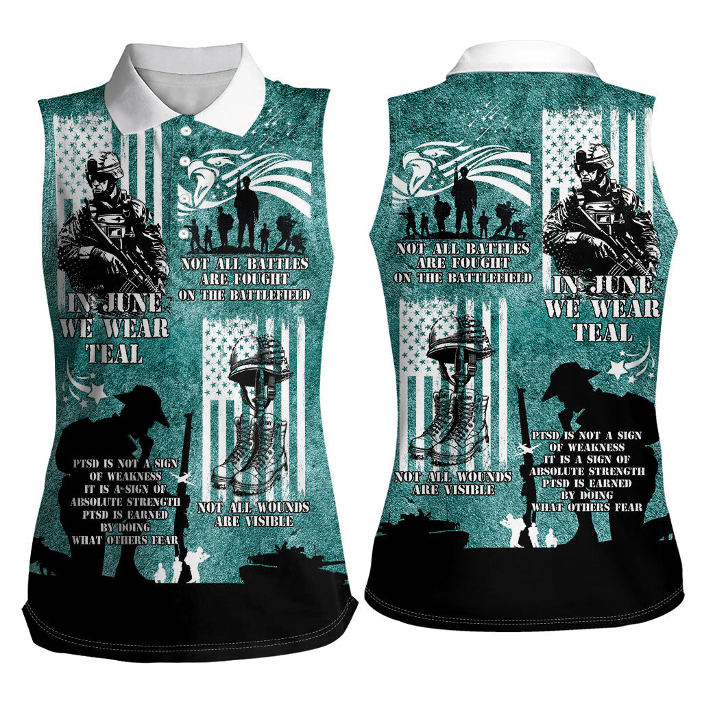 Veteran PTSD Women Sleeveless Polo Shirt Not A Sign Of Weakness It Is Earned By Doing What Others Fear