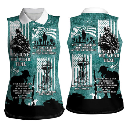 Veteran PTSD Women Sleeveless Polo Shirt Not A Sign Of Weakness It Is Earned By Doing What Others Fear