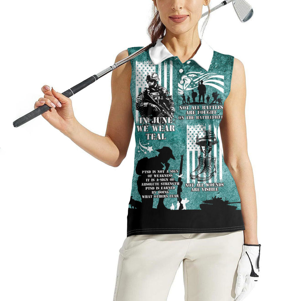 Veteran PTSD Women Sleeveless Polo Shirt Not A Sign Of Weakness It Is Earned By Doing What Others Fear