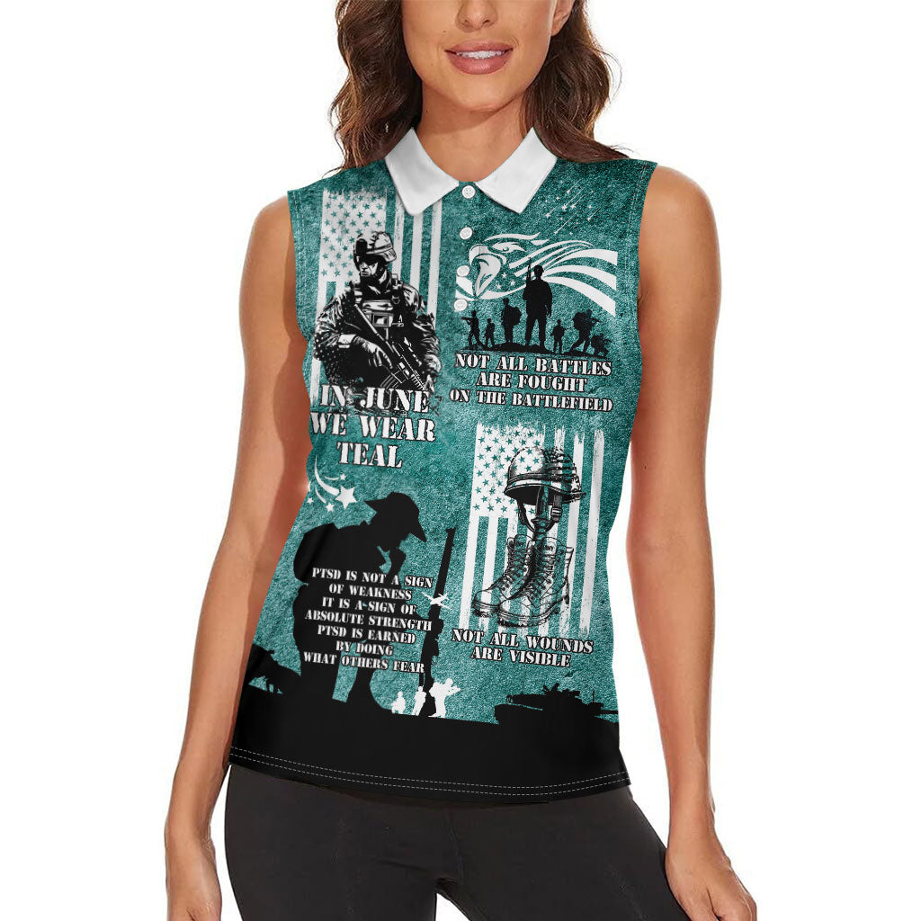 Veteran PTSD Women Sleeveless Polo Shirt Not A Sign Of Weakness It Is Earned By Doing What Others Fear