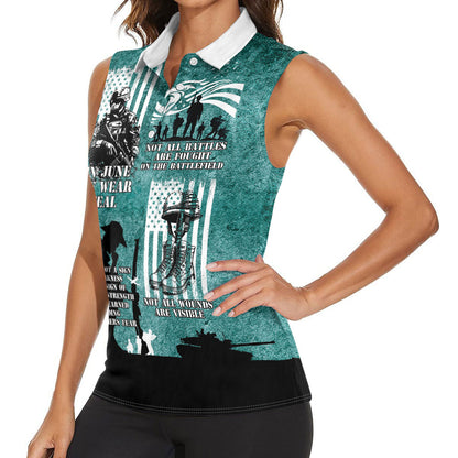 Veteran PTSD Women Sleeveless Polo Shirt Not A Sign Of Weakness It Is Earned By Doing What Others Fear