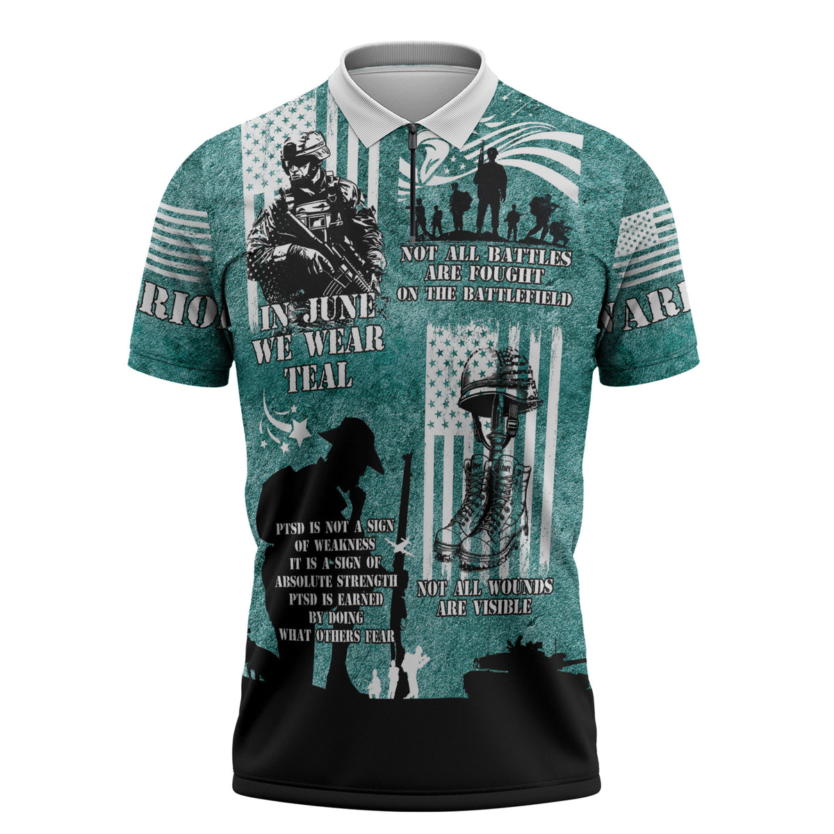 Veteran PTSD Zipper Polo Shirt Not A Sign Of Weakness It Is Earned By Doing What Others Fear