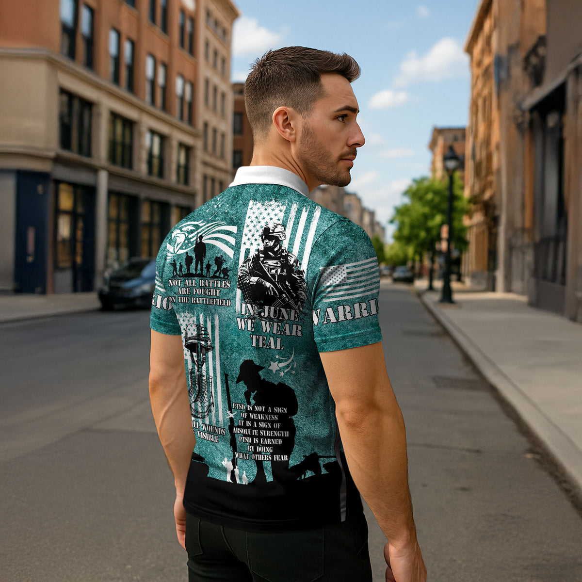 Veteran PTSD Zipper Polo Shirt Not A Sign Of Weakness It Is Earned By Doing What Others Fear