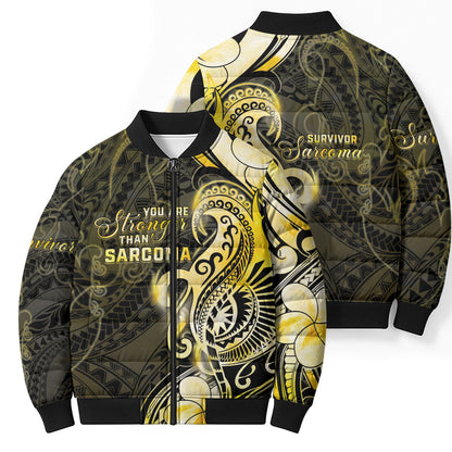 Sarcoma Support Bomber Puffer Jacket You Are Stronger Than Sarcoma