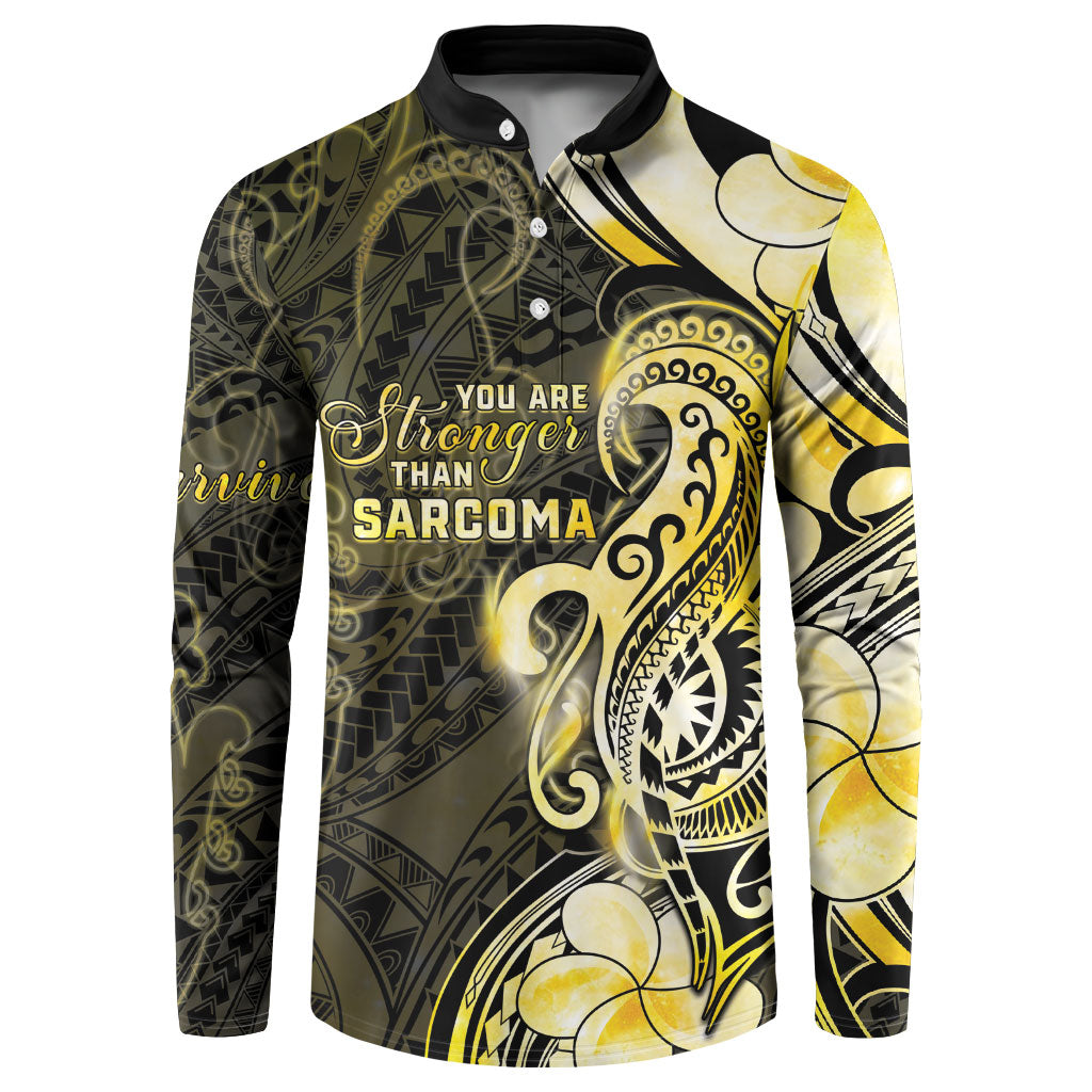Sarcoma Support Button Sweatshirt You Are Stronger Than Sarcoma
