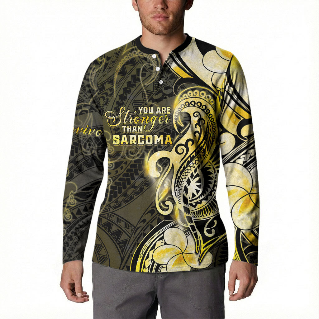Sarcoma Support Button Sweatshirt You Are Stronger Than Sarcoma