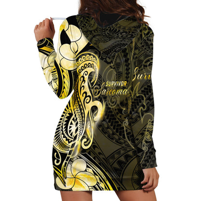 Sarcoma Support Hoodie Dress You Are Stronger Than Sarcoma