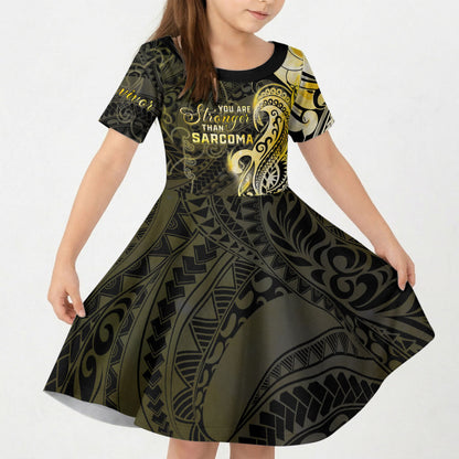 Sarcoma Support Kid Short Sleeve Dress You Are Stronger Than Sarcoma