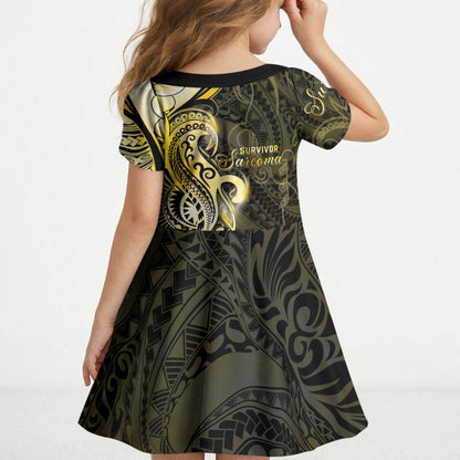 Sarcoma Support Kid Short Sleeve Dress You Are Stronger Than Sarcoma
