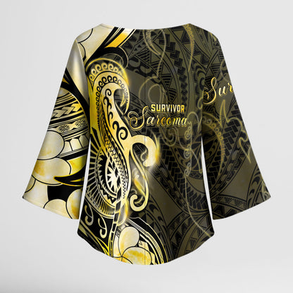 Sarcoma Support Kimono Sleeve Blouse You Are Stronger Than Sarcoma