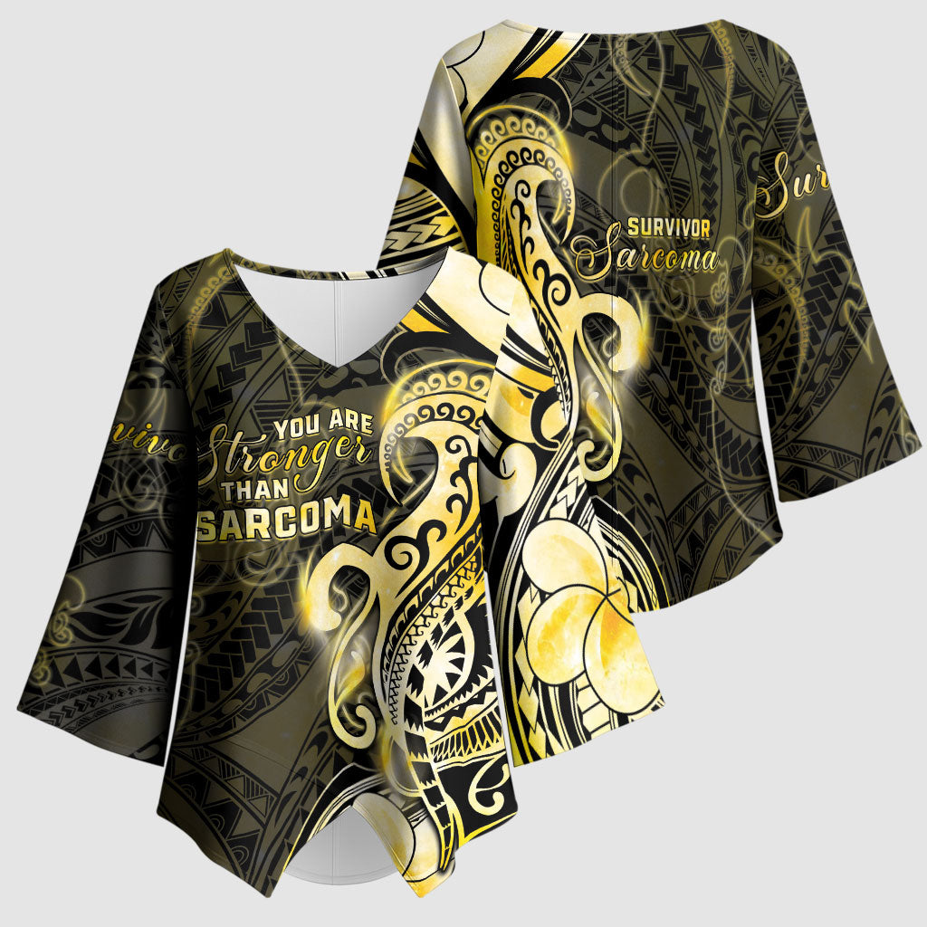 Sarcoma Support Kimono Sleeve Blouse You Are Stronger Than Sarcoma