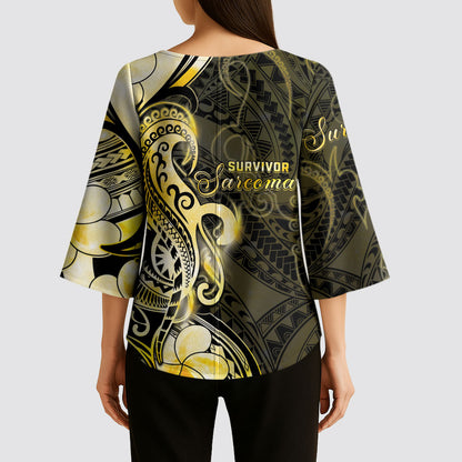 Sarcoma Support Kimono Sleeve Blouse You Are Stronger Than Sarcoma