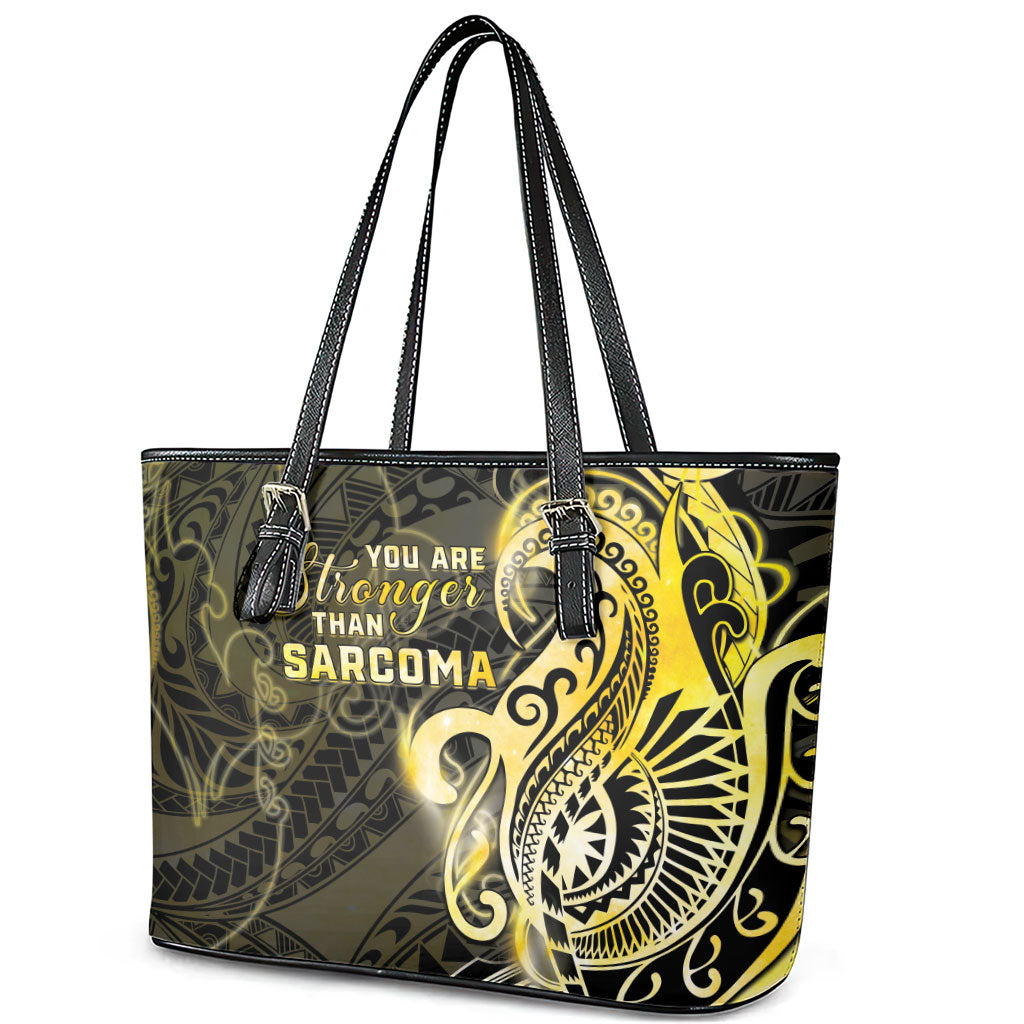 Sarcoma Support Leather Tote Bag You Are Stronger Than Sarcoma