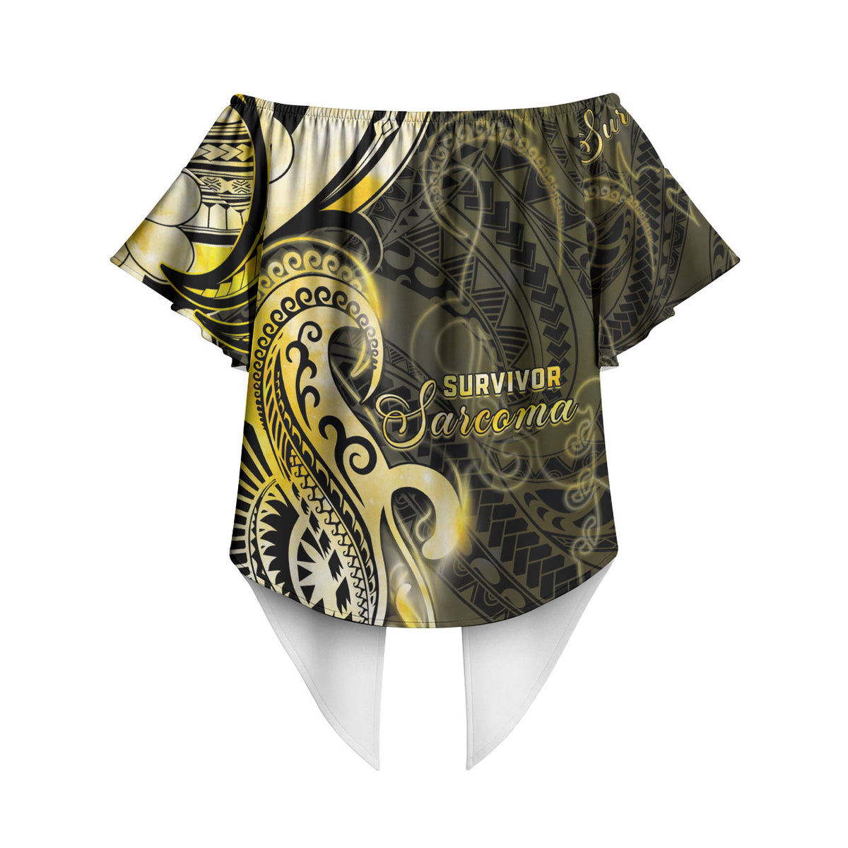 Sarcoma Support Off Shoulder Wrap Waist Top You Are Stronger Than Sarcoma