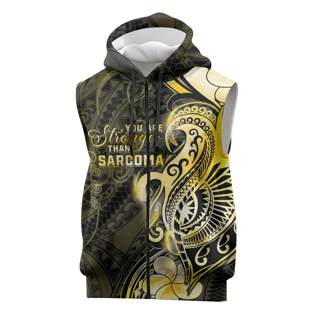 Sarcoma Support Sleeveless Zip Hoodie You Are Stronger Than Sarcoma