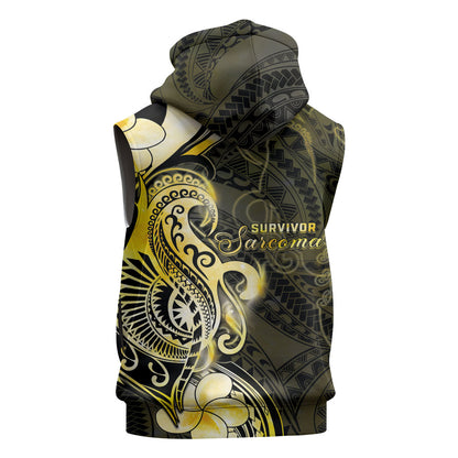 Sarcoma Support Sleeveless Zip Hoodie You Are Stronger Than Sarcoma