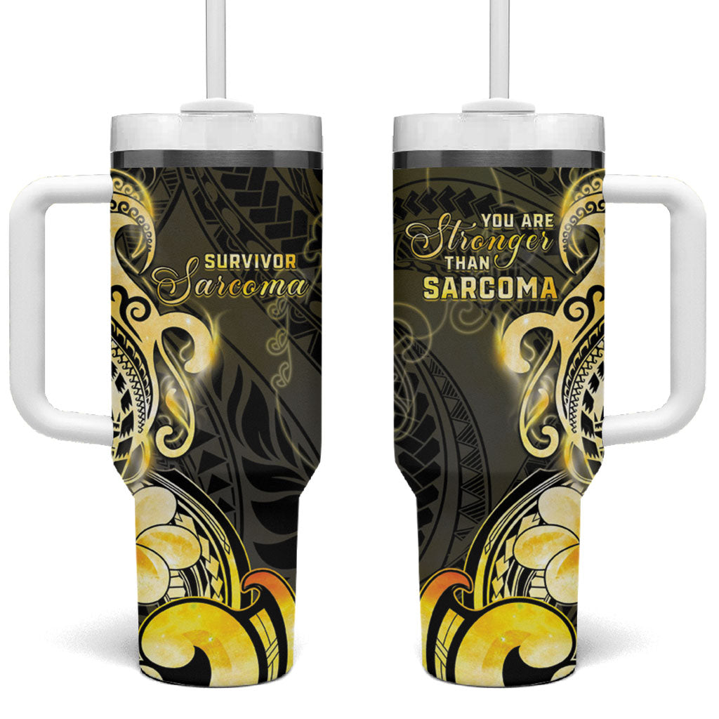 Sarcoma Support Tumbler With Handle You Are Stronger Than Sarcoma