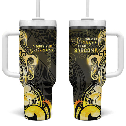 Sarcoma Support Tumbler With Handle You Are Stronger Than Sarcoma