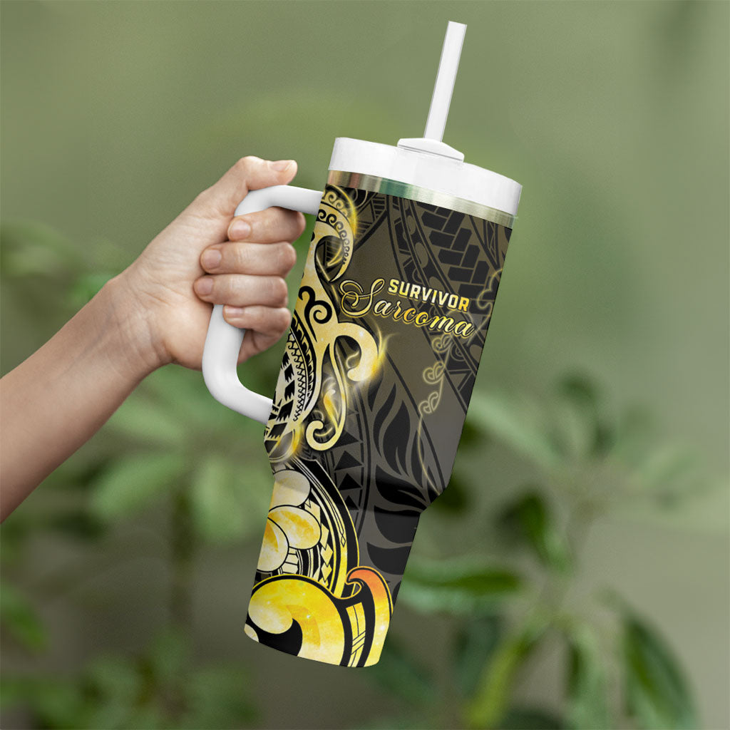 Sarcoma Support Tumbler With Handle You Are Stronger Than Sarcoma
