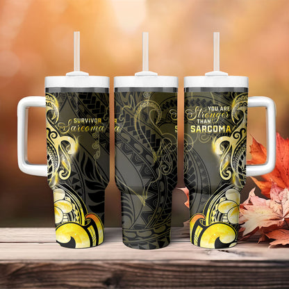 Sarcoma Support Tumbler With Handle You Are Stronger Than Sarcoma