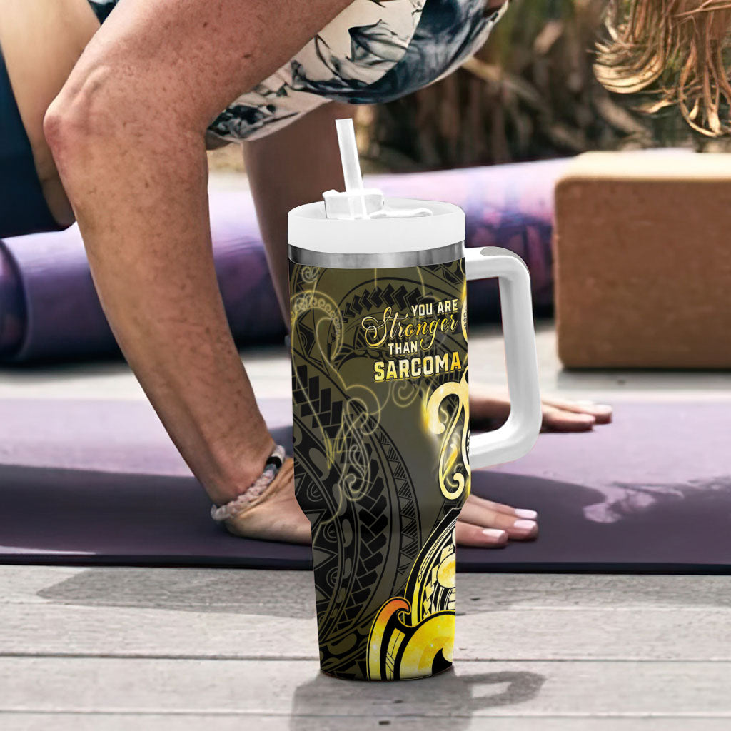 Sarcoma Support Tumbler With Handle You Are Stronger Than Sarcoma