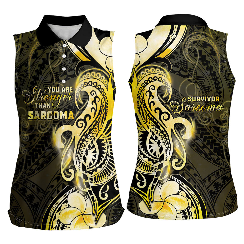 Sarcoma Support Women Sleeveless Polo Shirt You Are Stronger Than Sarcoma