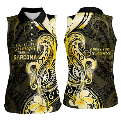 Sarcoma Support Women Sleeveless Polo Shirt You Are Stronger Than Sarcoma