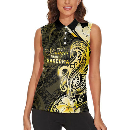 Sarcoma Support Women Sleeveless Polo Shirt You Are Stronger Than Sarcoma