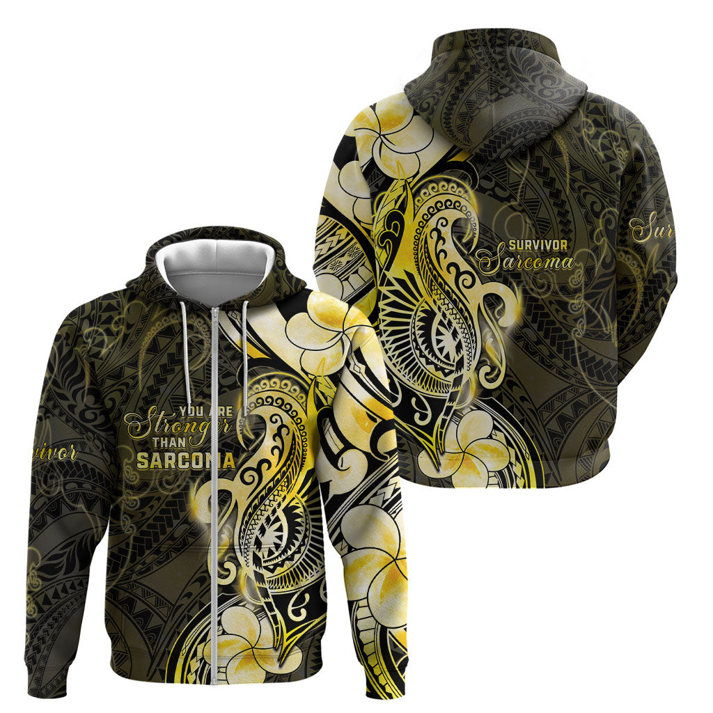 Sarcoma Support Zip Hoodie You Are Stronger Than Sarcoma