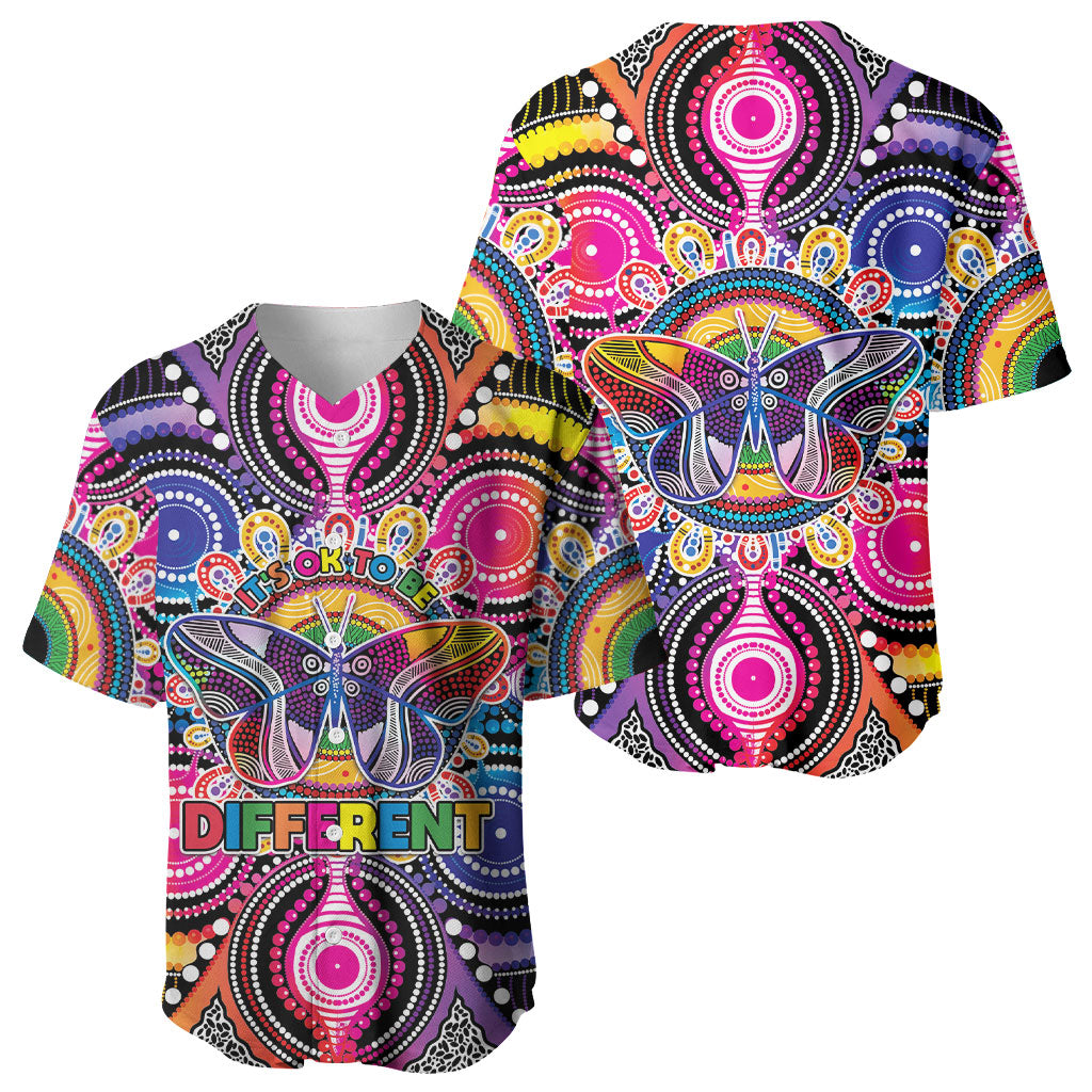 Australia Indigenous Autism Support Baseball Jersey Its Okay To Be Different