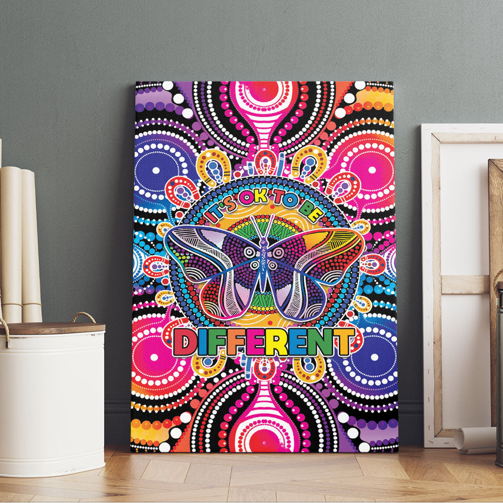 Australia Indigenous Autism Support Canvas Wall Art Its Okay To Be Different