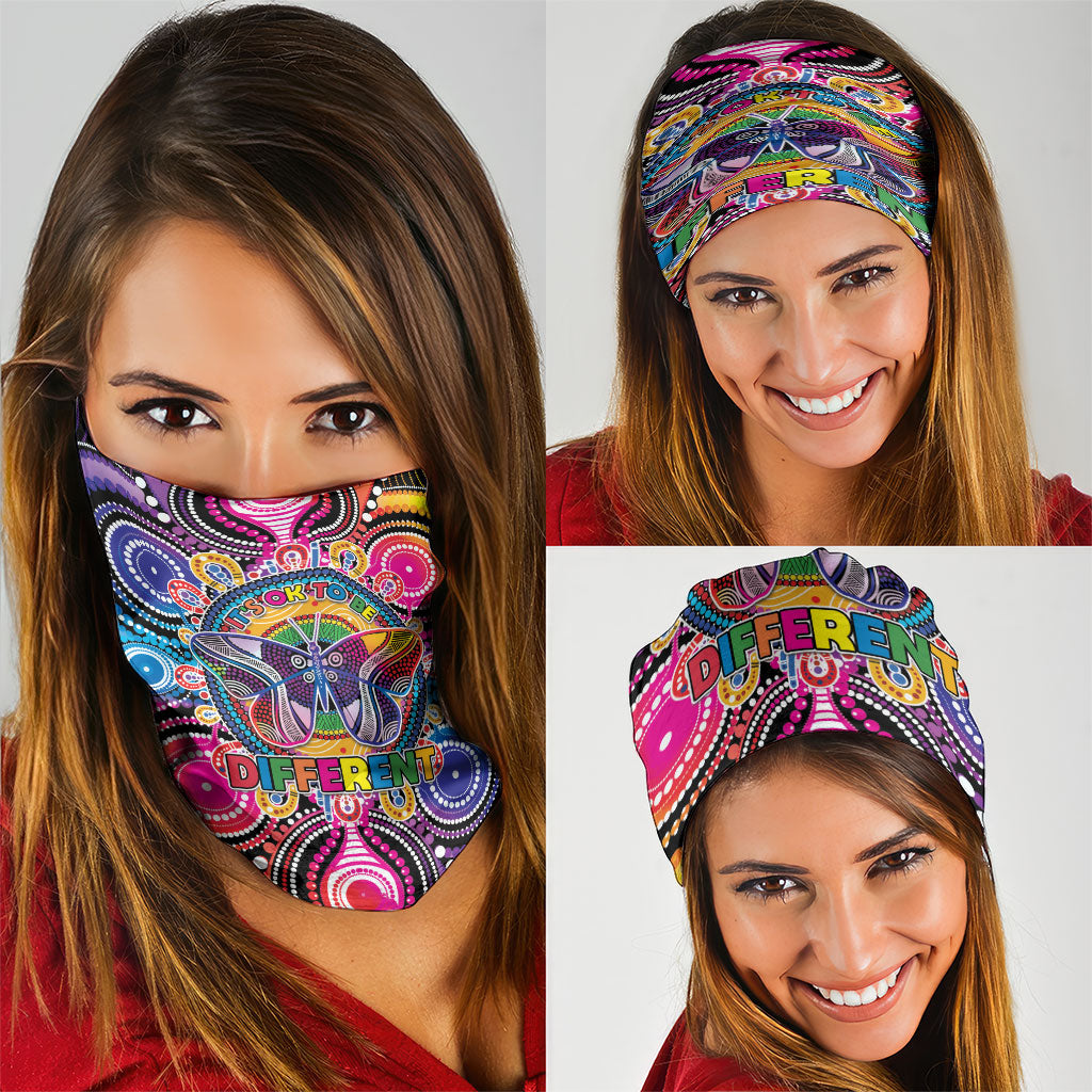 Australia Indigenous Autism Support Neck Gaiter Its Okay To Be Different