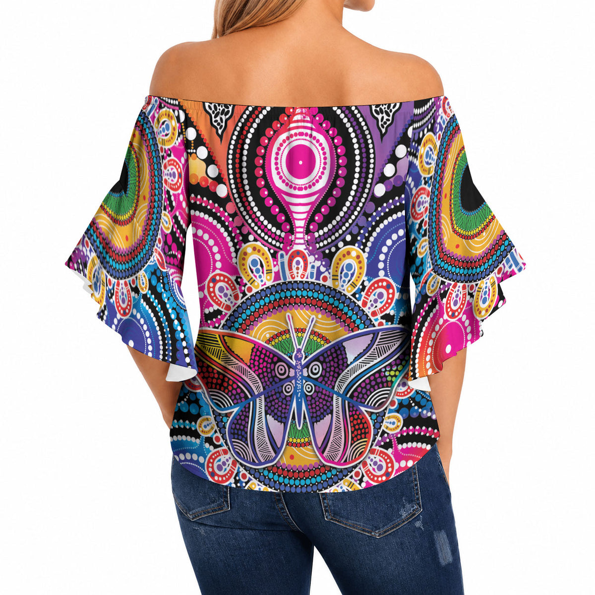 Australia Indigenous Autism Support Off Shoulder Wrap Waist Top Its Okay To Be Different