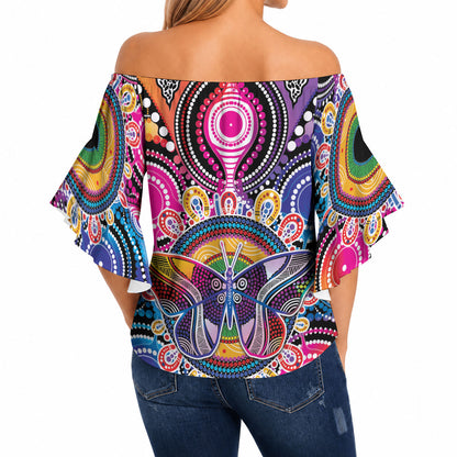 Australia Indigenous Autism Support Off Shoulder Wrap Waist Top Its Okay To Be Different