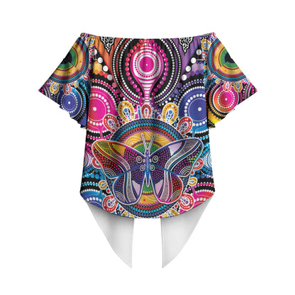 Australia Indigenous Autism Support Off Shoulder Wrap Waist Top Its Okay To Be Different