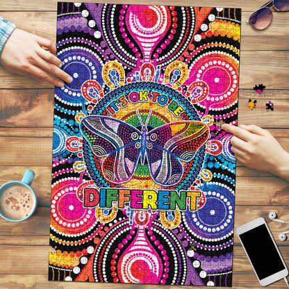 Australia Indigenous Autism Support Puzzle Its Okay To Be Different