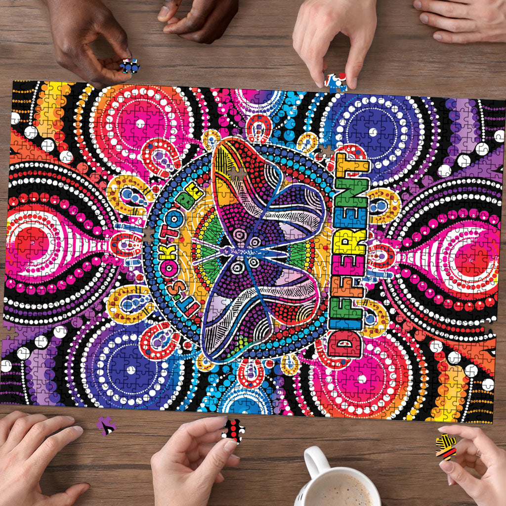 Australia Indigenous Autism Support Puzzle Its Okay To Be Different