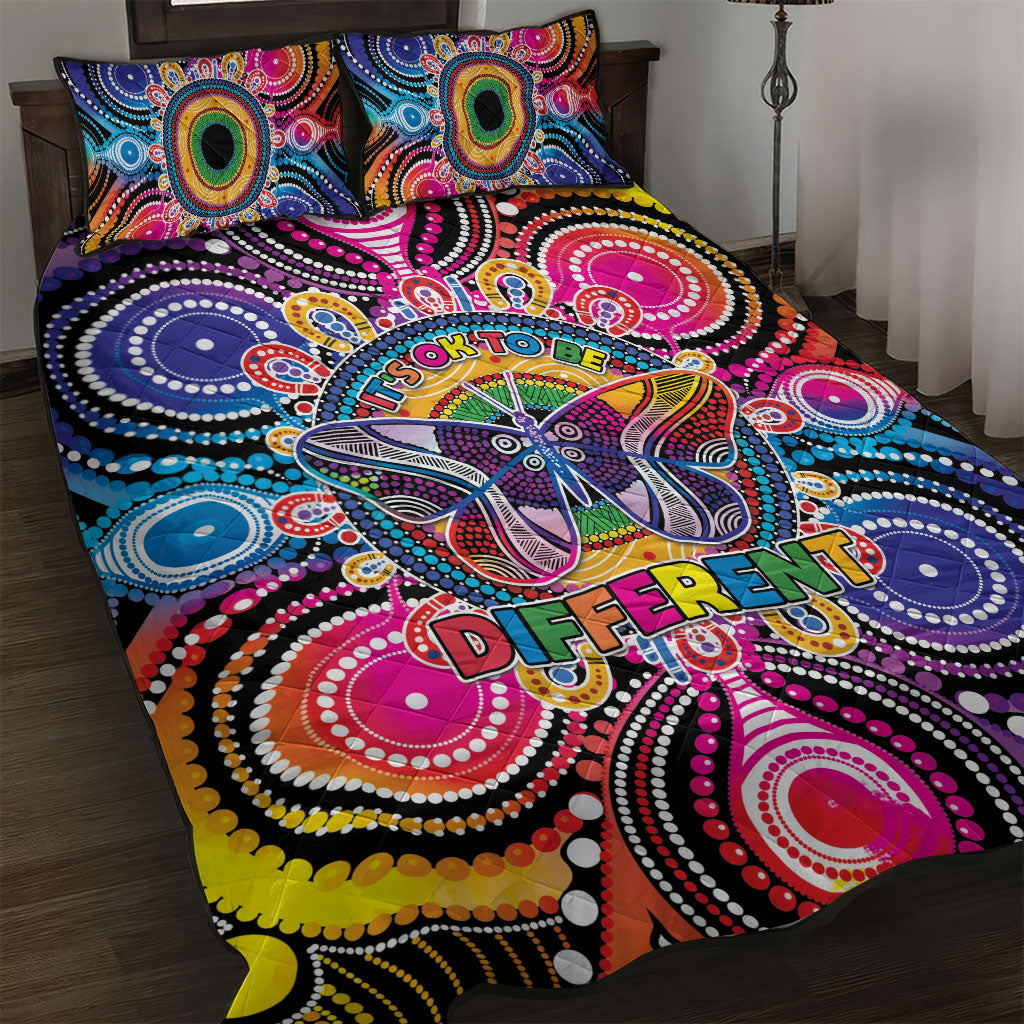 Australia Indigenous Autism Support Quilt Bed Set Its Okay To Be Different
