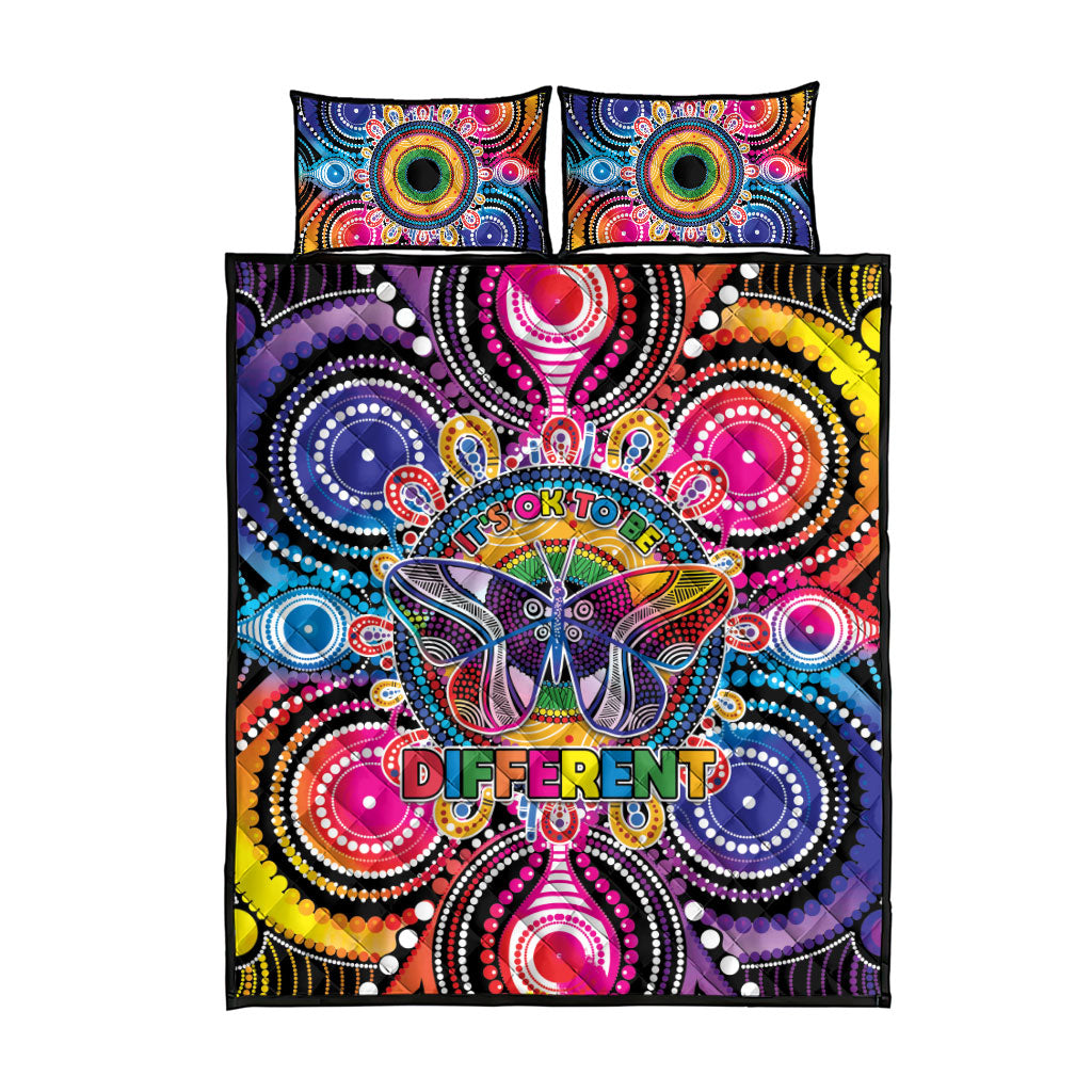 Australia Indigenous Autism Support Quilt Bed Set Its Okay To Be Different