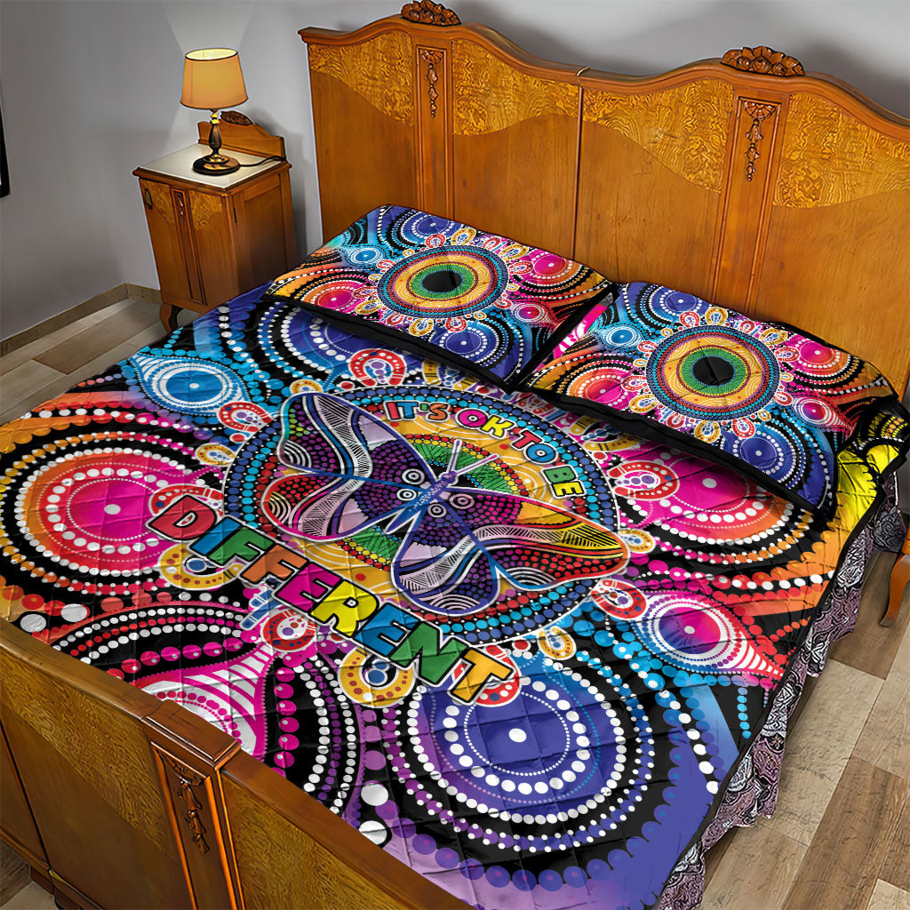 Australia Indigenous Autism Support Quilt Bed Set Its Okay To Be Different
