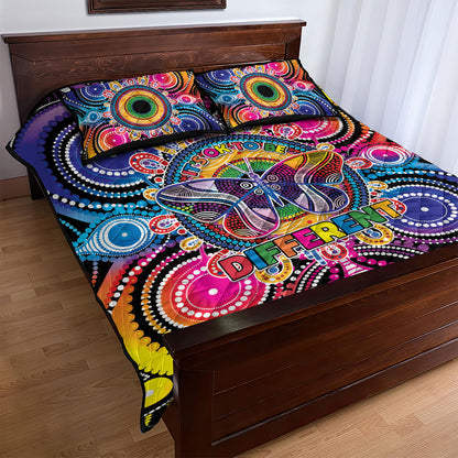 Australia Indigenous Autism Support Quilt Bed Set Its Okay To Be Different