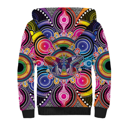 Australia Indigenous Autism Support Sherpa Hoodie Its Okay To Be Different