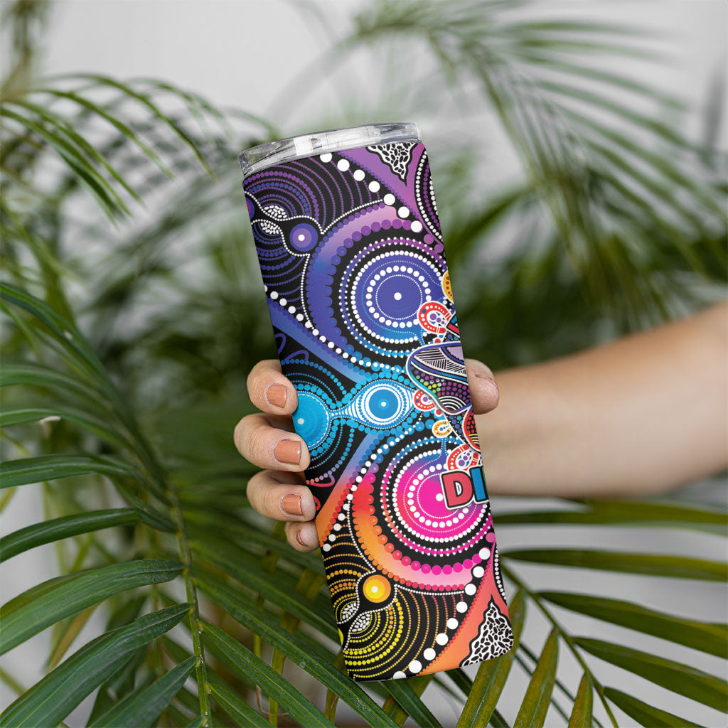 Australia Indigenous Autism Support Skinny Tumbler Its Okay To Be Different