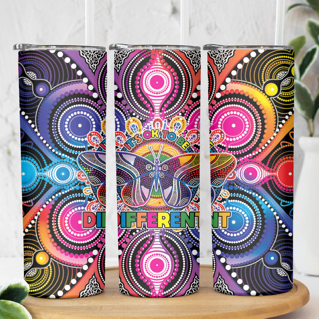 Australia Indigenous Autism Support Skinny Tumbler Its Okay To Be Different