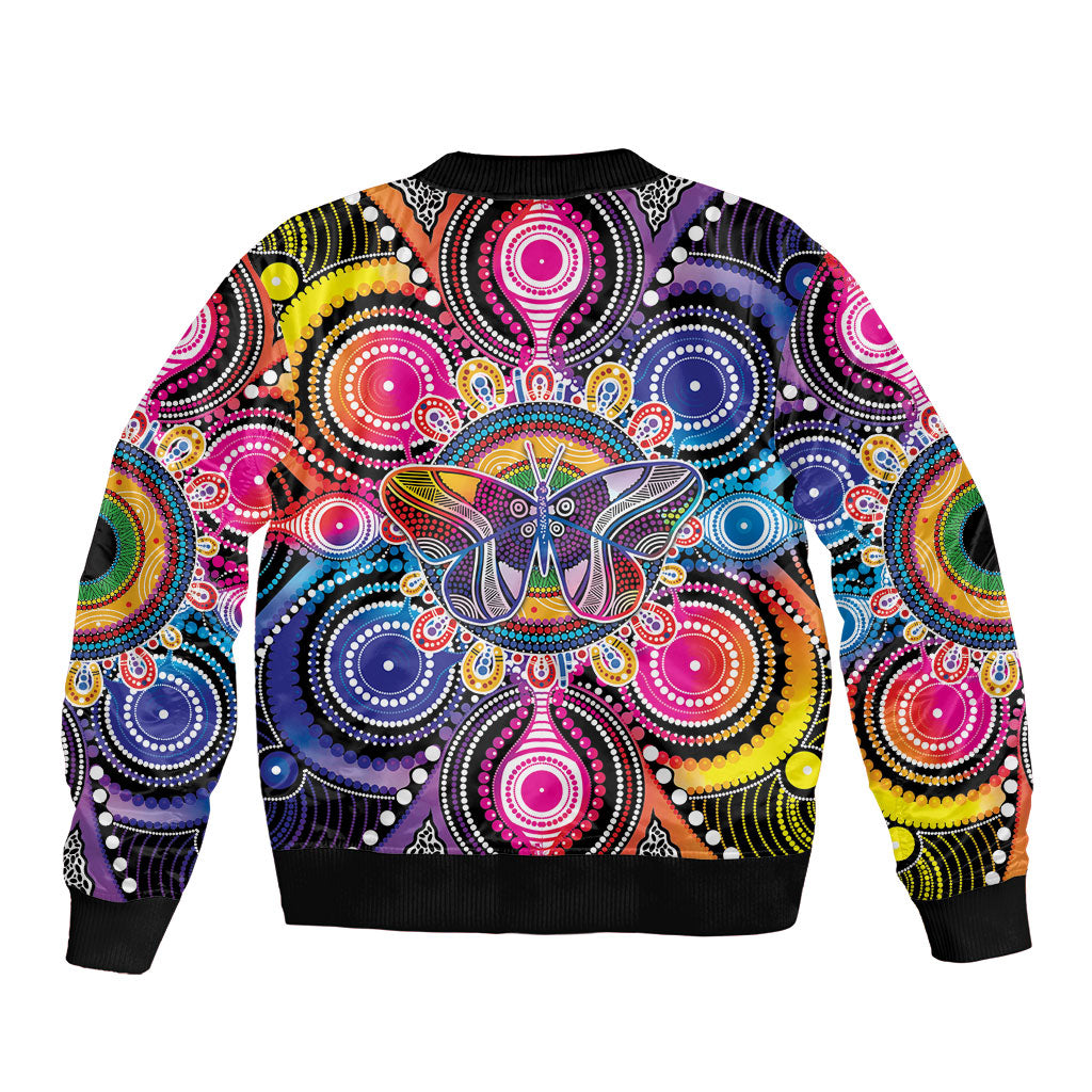 Australia Indigenous Autism Support Sleeve Zip Bomber Jacket Its Okay To Be Different